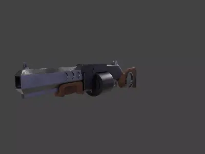 Rifle-Shotgun gun Low-poly 3D model