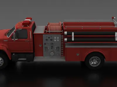 F-Series F-800 FireTruck 1995 Low-poly 3D model