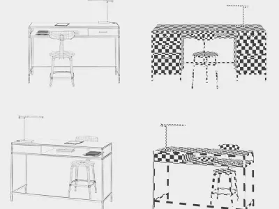 Work Desk Industrial Small 3D model