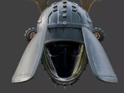 Cyber-Samurai Tactical Shogun Kabuto helmet 3D Model Low-poly 3D model