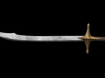 Curve Sword Scimitar from Elden Ring 3D model
