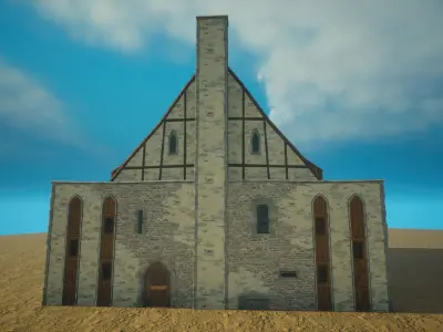 Medieval old build11-interior and exterior design Low-poly 3D model