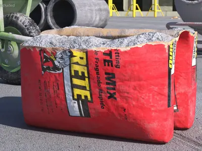 Industrial Tools with Cement Collection 3D model