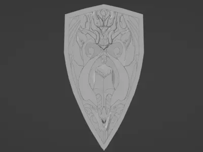 Fantasy Shield Low-poly 3D model buy