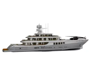 Helipad Pool Super Luxury Yacht Premium Multi-Deck Mega Yacht 3D model