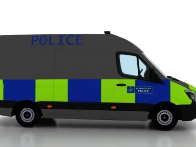 Mercedes Benz Sprinter L2H2 2015 England Police Prison UK 3D model