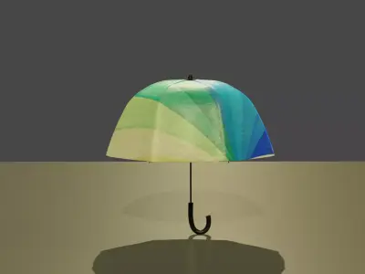 Advanced umbrella rigged for blender  Low-poly 3D model