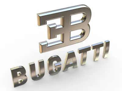 bugatti logo 3D model