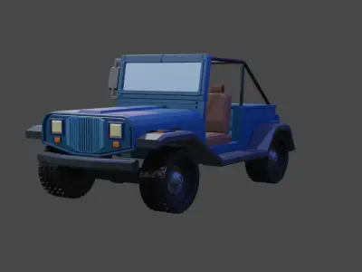 Jeep for Game Low-poly 3D model by komtoon