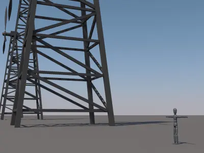 Wind Energy Low-poly 3D model