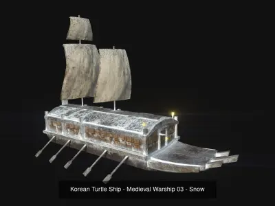05 Korean Turtle Ships - Medieval Warship Pack Asset