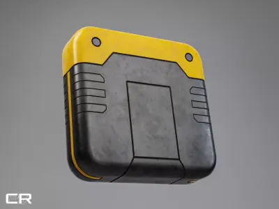 Sci-fi Worn Industrial Utility Case Low-poly 3D model