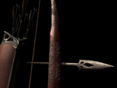 Ancient Arrow in weapon  Low-poly 3D model