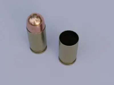 45 ACP Ammo Bullet and Shell 3D model