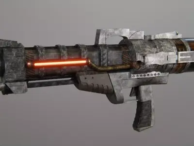 Sci-fi Gun Low-poly 3D model 24