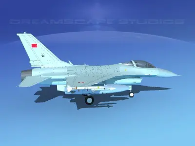 Gen Dyn F-16A Falcon Bahrain 3D model