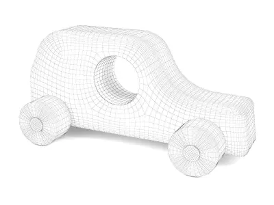 Wooden toy car 42 3D model