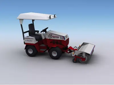 Broom Truck Lowpoly Low-poly 3D model