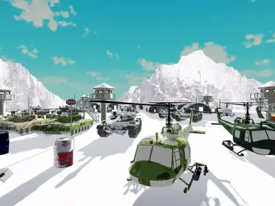 Winter Military Base Pack Full Unity Asset Low-poly 3D model