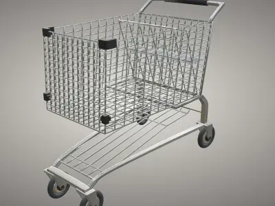 Shopping Cart Low-poly 3D model get