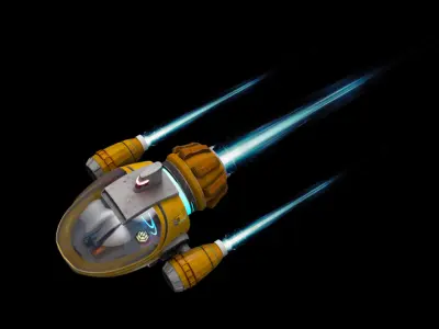 Cute Starship 3D model Low-poly 3D model by yzhao5124