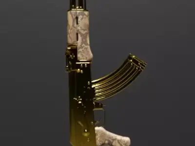 ak47 Gold  Free 3D model
