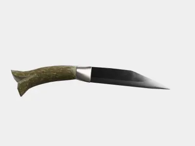 Seax Knife Antler Low-poly 3D model