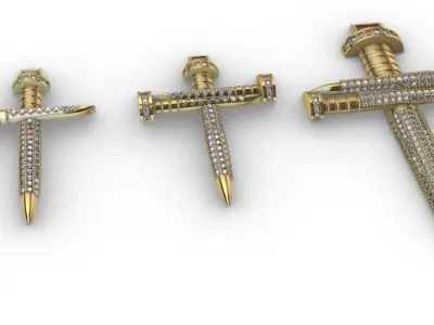 dijes- Colgantes paquete de 3 cruces de estaca -v- 3D print model