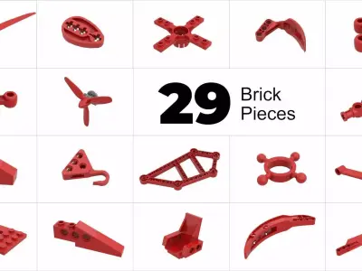 TwindBricks3D - 29 Technic Rotor collection 3D print model