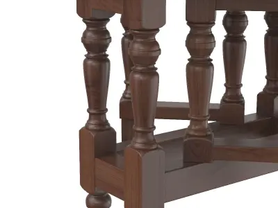 Small Antique Oak Gateleg Occasional Table 3D model