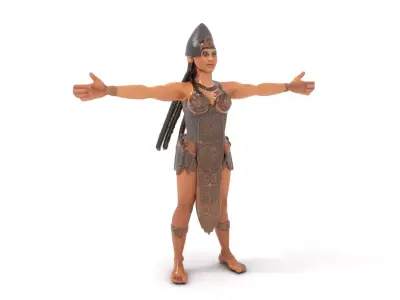 Warrior Woman Armor Model Pack with Detailed Metalwork Low-poly 3D model
