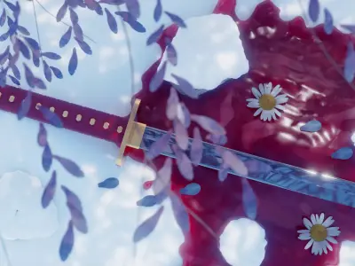 3D katana samurai 3D model