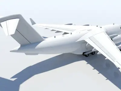 McDonell Douglas C17 Globemaster III Military Static low poly Low-poly 3D model
