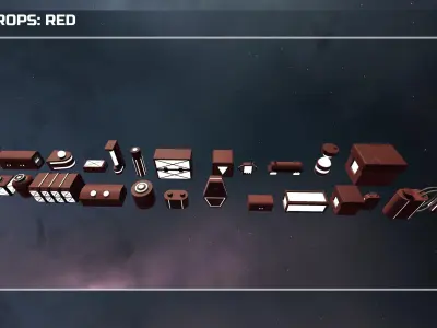 Sci-Fi Props Low-poly 3D model purchase