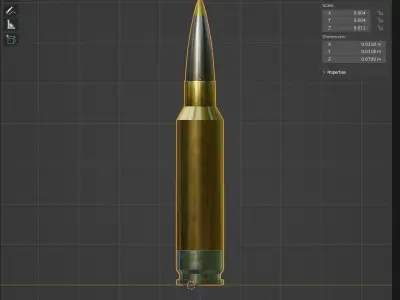 68x51mm 277 FURY  NGSW ammo Low-poly 3D model