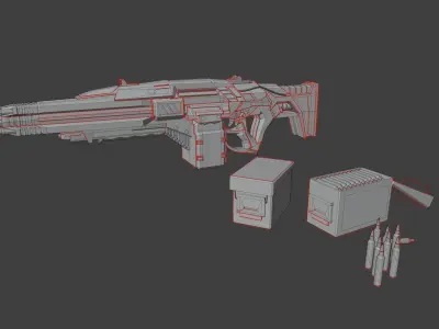Futuristic Cyberpunk Weapons Pack 3D model