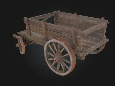 Wooden Pioneer Wagon  Trailblazer of the Frontier 3D model