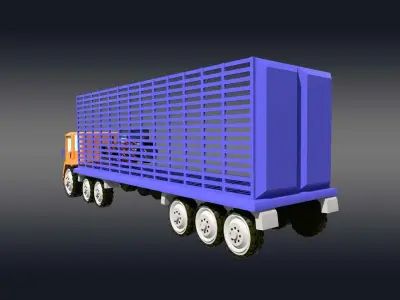 Vehicle Carrier Truck  Low-poly 3D model