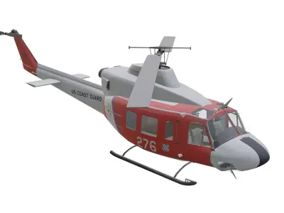 Bell UH-1N Twin Huey Low-poly 3D model