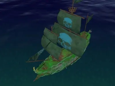 13 Pirate Ship Bundle  Low-poly 3D model
