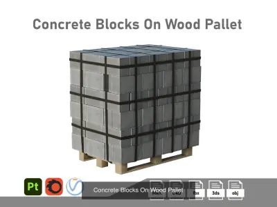 Concrete Construction Materials Collection 3D Model Pack