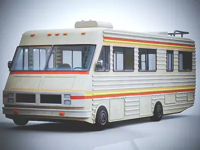 Classic RV Camper Van  Realistic Blender 3D Model Low-poly 3D model