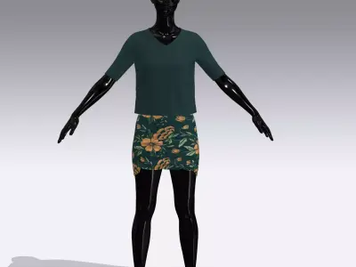 Woman Cloth Dress Low-poly 3D model