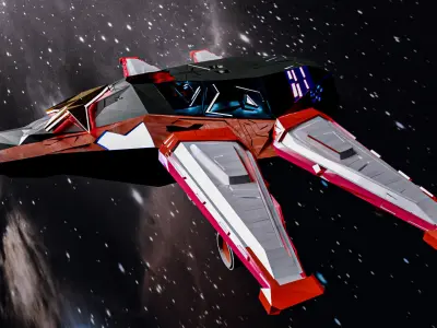 The Spaceship Exterior Low-poly 3D model