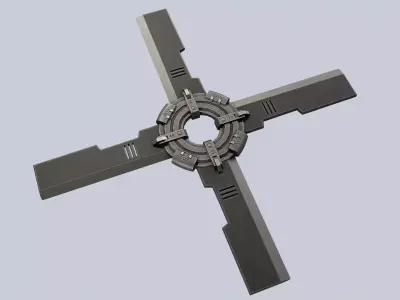 Scifi shuriken Low-poly 3D model