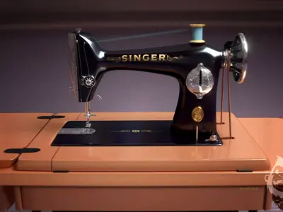 retro sawing machine Singger brand 3D model