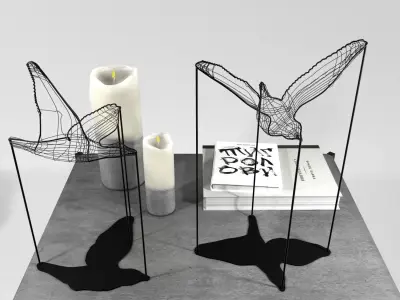 Flight shadows decor sculpture by Zakharchitects  Low-poly 3D model