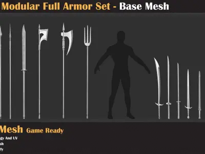320 Modular Full Armor Set - Base Mesh - VOL 31   3D model