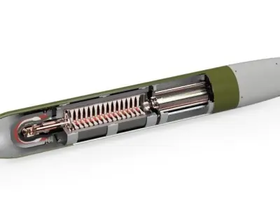 Micro Nuclear EMP Bomb with GPS Glide Bomb Unit Kit Mock-up 3D model