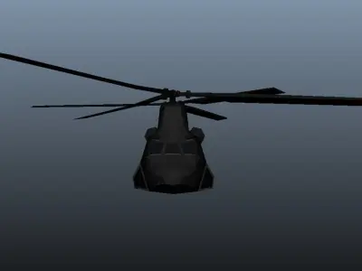 TransportCopter chinook helicopter - chinook helicopter Low-poly 3D model